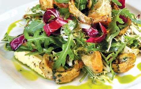 Warm Bread and Baby Artichoke Salad