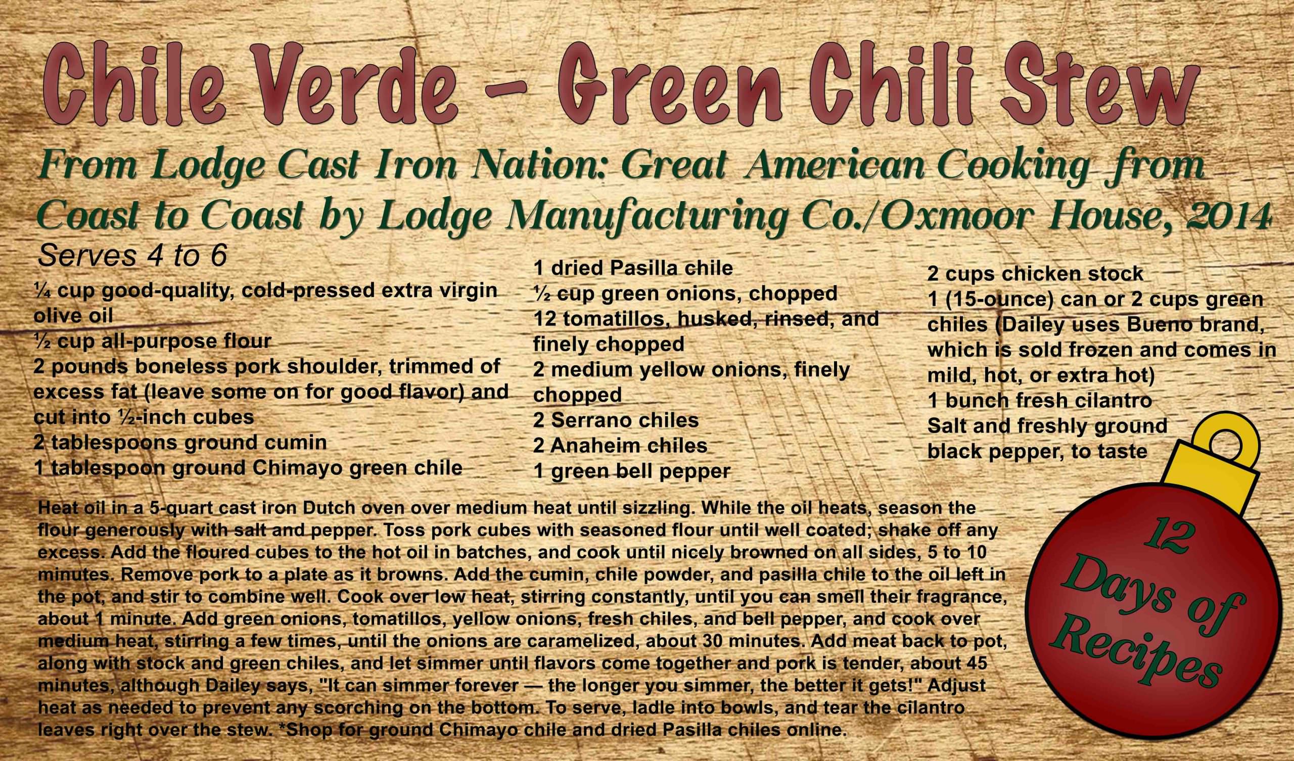 12 Days Recipes Chile Verde