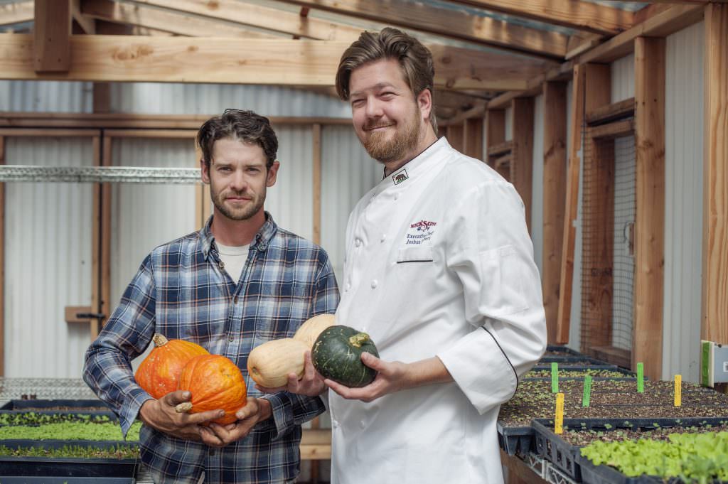 Nicks Cove Chef and Farmer with fall produce credit Dawn Cooper