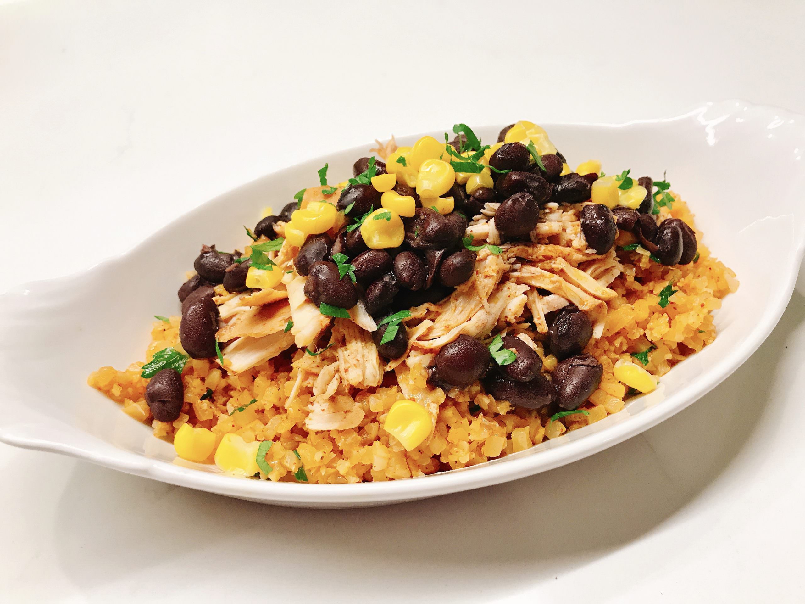 Chicken Enchilada Cauliflower Rice Bowls