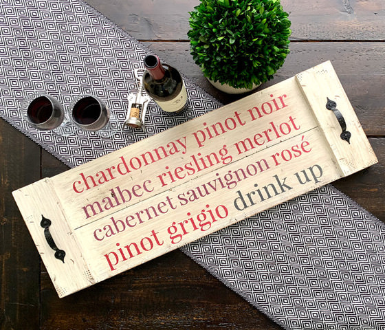 BAR Drink Up Wine Tray 12x32