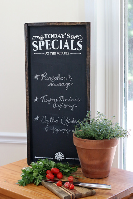 KITCHEN Chalkboard Menu 2 14x26 Framed