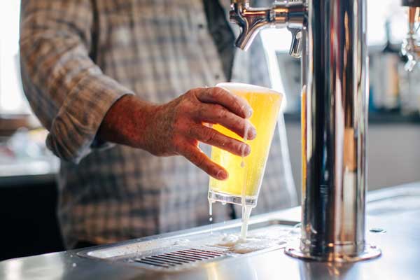 ahoe Art Haus & Cinema offers nine beers on tap at any time, including ciders and a nitro tap. High-end bottles of craft beer, wine, and Prosecco also are available