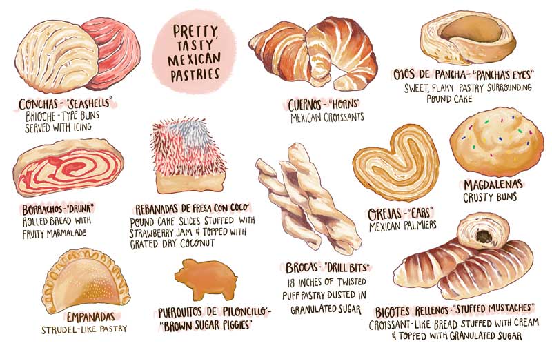 web Mexican Pastries Illustration