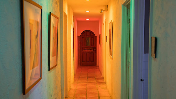 multicolored hallway view