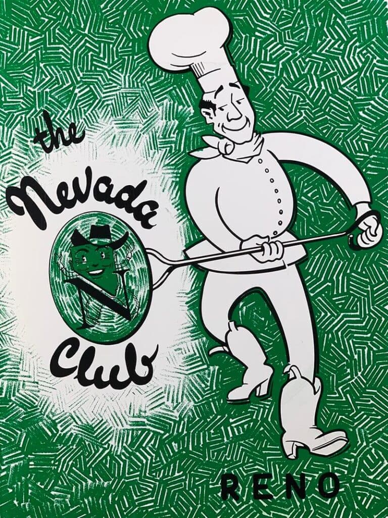 A vintage menu from The Nevada Club. Photo courtesy of Jack Bacon