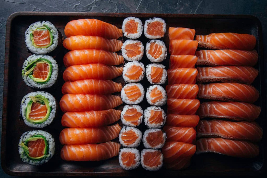 Sustainable sushi from Verlasso. Photo by Eric Wolfinger Photography