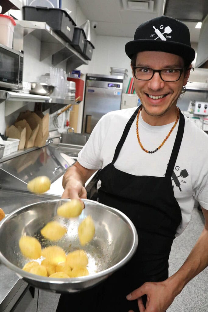 Chef Nicola Ambra makes gnocco fritto at his South Lake Tahoe restaurant, Gastromaniac. Photo by Lou Manna
