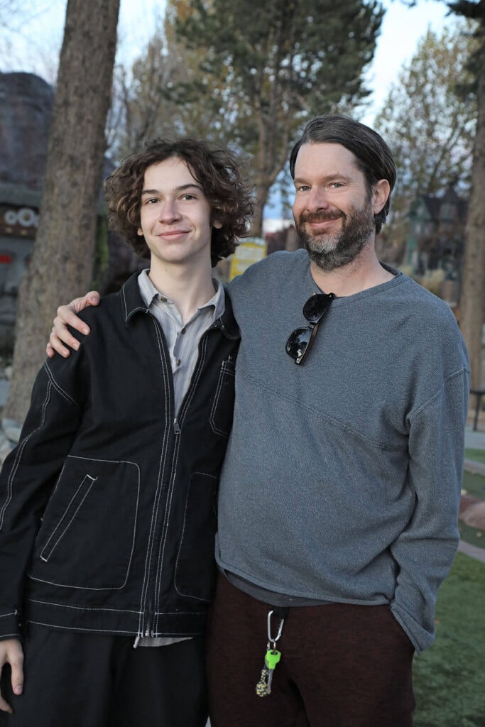 Part of what motivates chef Adam Bronson to stay sober is his relationship with his son, Evan. Here, the two spend quality time at Coconut Bowl in Sparks. Photo by Lou Manna