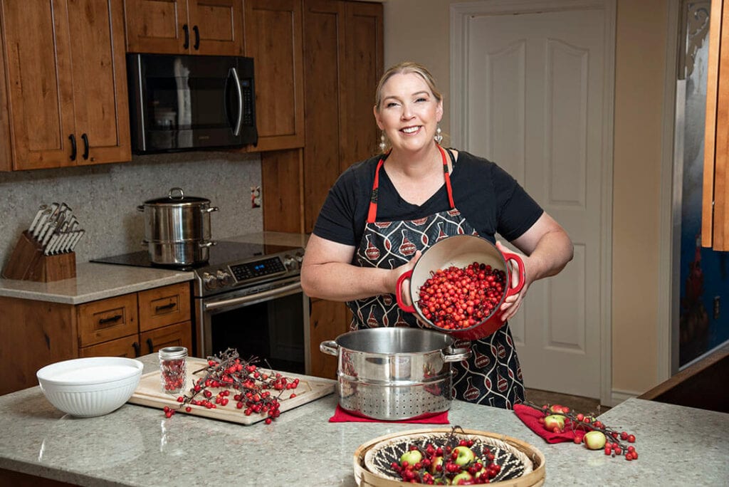 Marissa Ames rinses crab apples