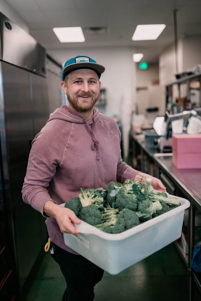 Wilson Wood, marketing manager for Great Full Gardens in Reno-Sparks, runs the organic cold-pressed juice program for the restaurant's locations. Photo by Wade Snider