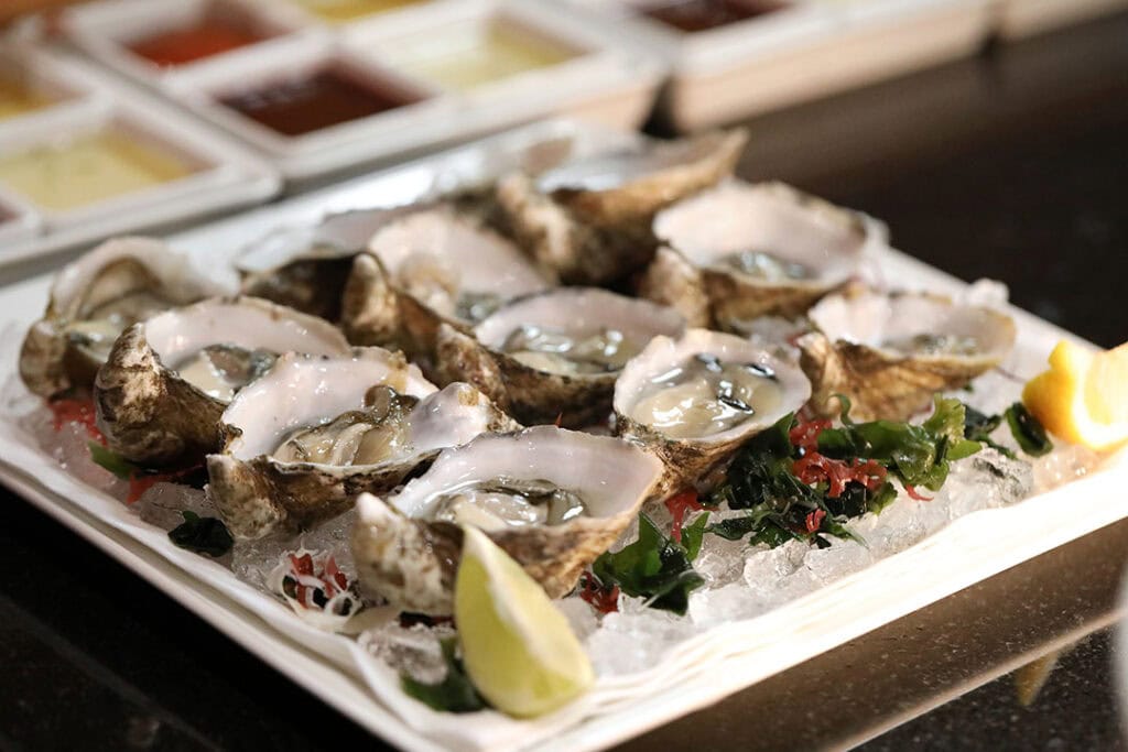 Fresh oysters are on the Bistro Napa happy hour menu