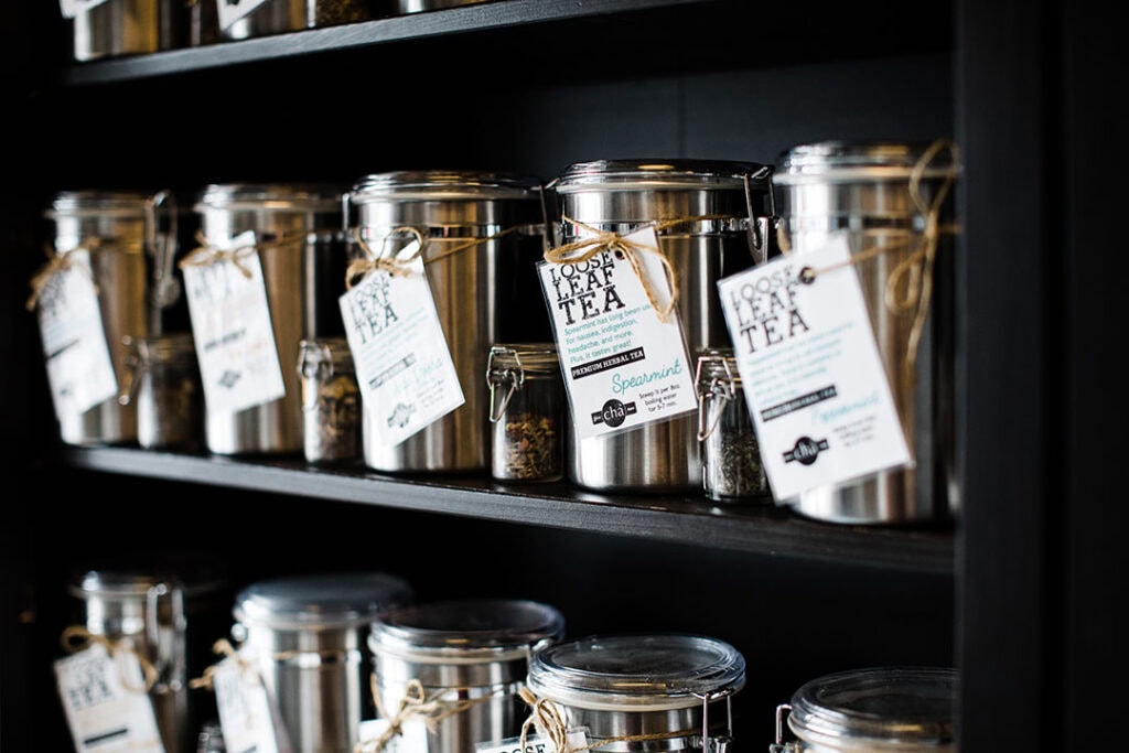 Cha Fine Teas offers a wide selection of hand-blended looseleaf teas. Photo by Jen Schmidt