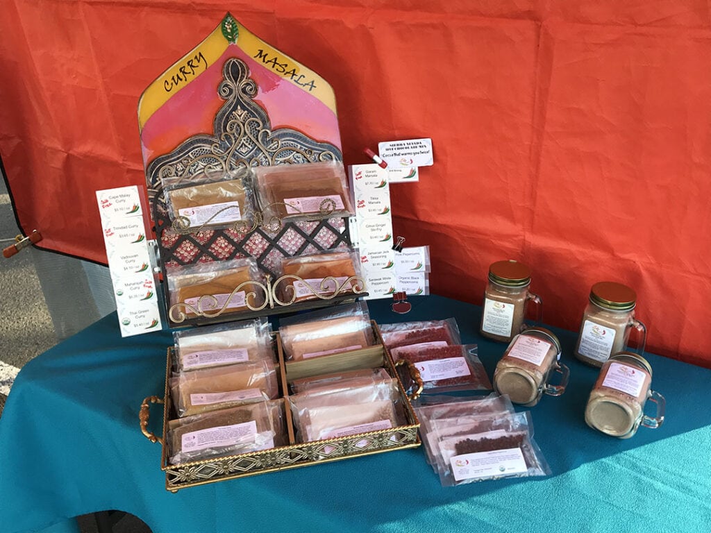 A display of curry spices by Reno Chili. Photo courtesy of Ricardo Frost