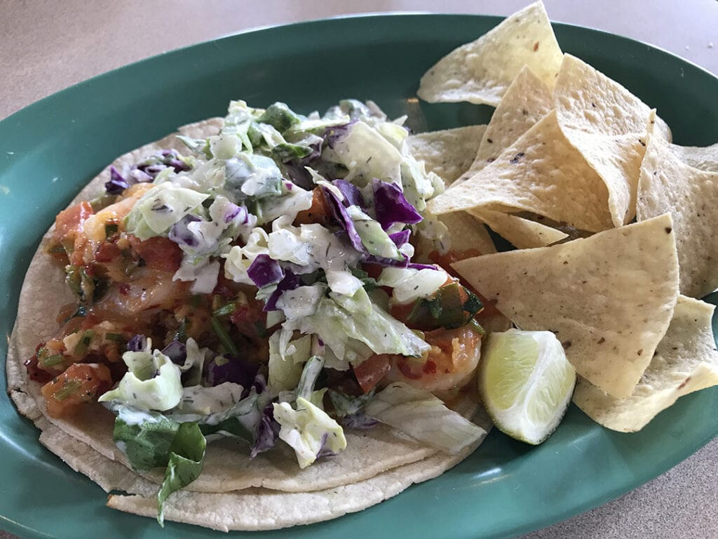 Acapulco shrimp tacos at Buenos Grill. Photo by Jessica Santina
