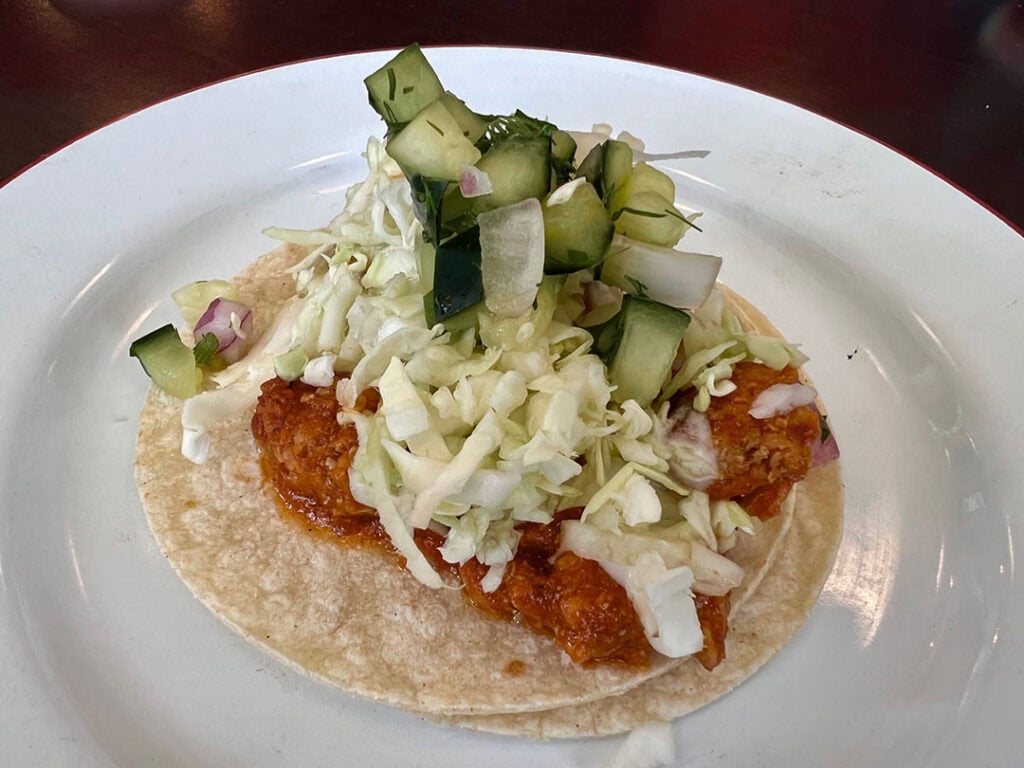 Chicken tikka masala taco at Red Truck. Photo by Jaci Goodman