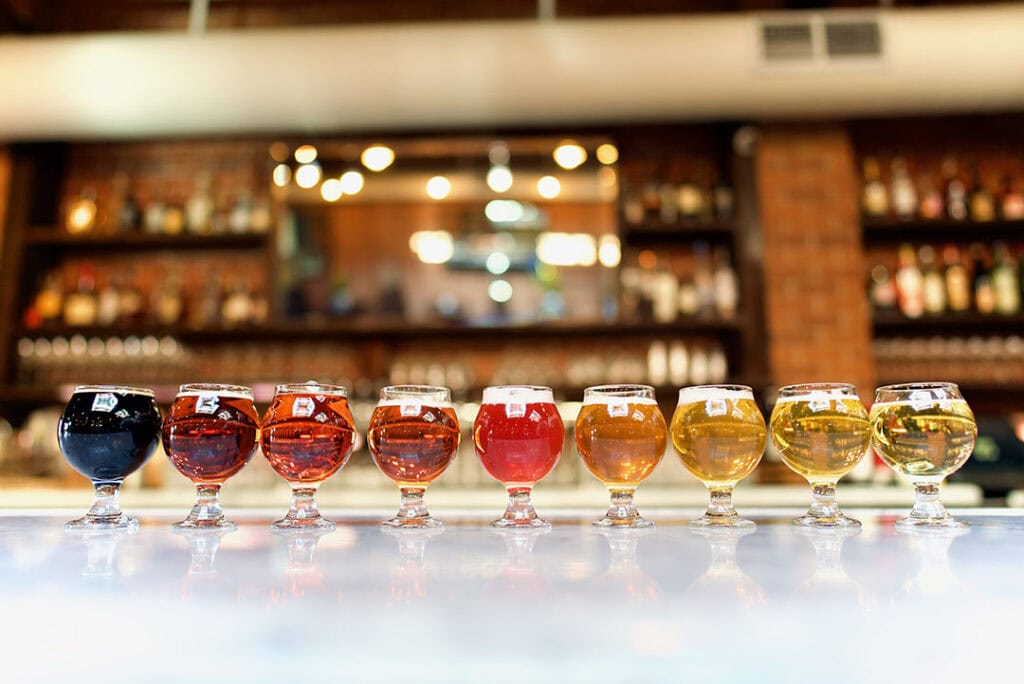 Assortment of beers at Brasserie Saint James. Photo courtesy of Tony Contini