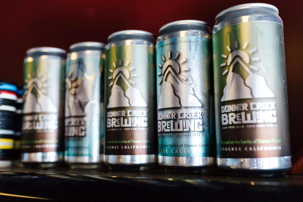 Cans of Donner Creekโs award-winning beer