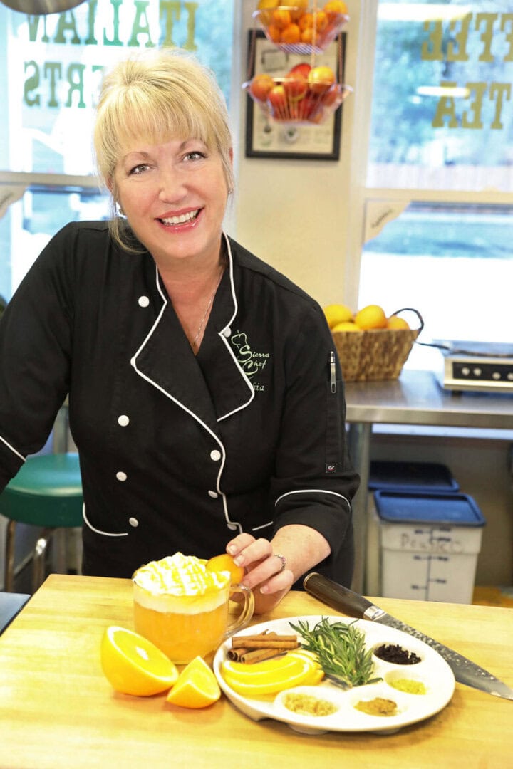 Cynthia Ferris-Bennett, owner of Sierra Chef, with her mulled cider