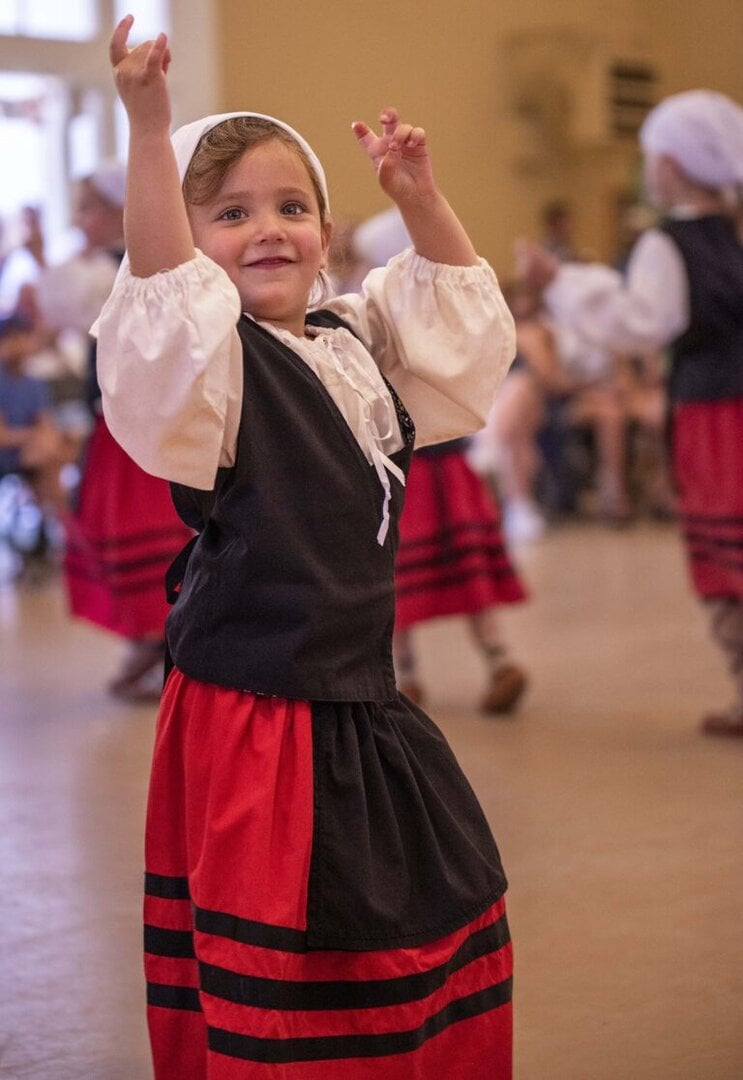 Serafina Mortara performs a traditional Basque dance at last year’s festival