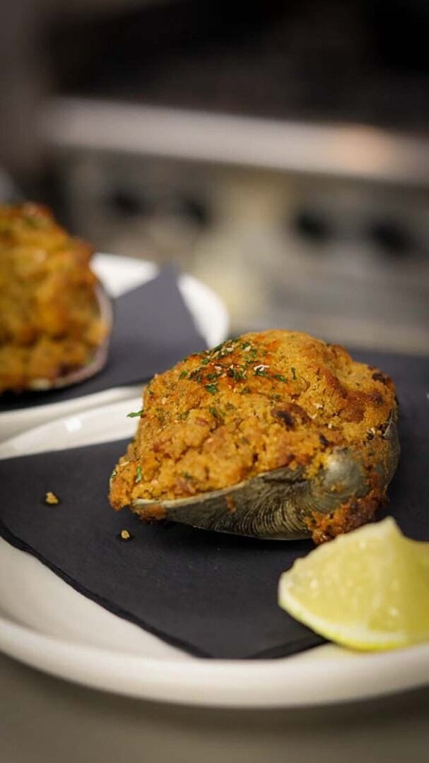 Cucino Lupo stuffed clams. Photo courtesy of Daniel Muller, executive chef at Liberty Food & Wine Exchange in Reno