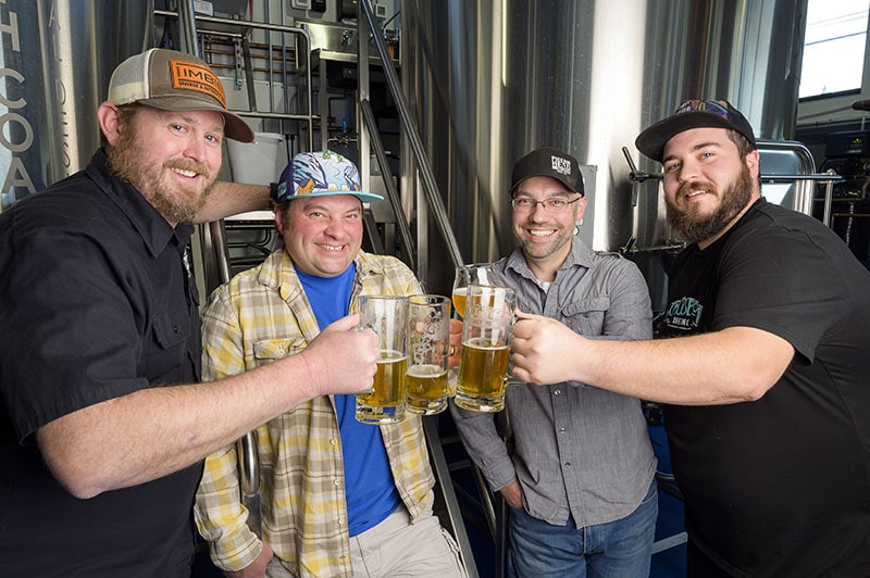 Four local brewers join together at Schüssboom Brewing Co. in South Reno.