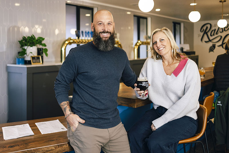 Austin and Catherine Harrington, owners of Craft & Logic Taproom in Truckee