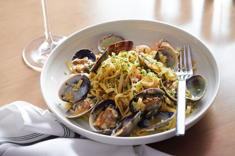 Tagliatelle aglio olio at The Kitchen Table. Photo by Shea Evans