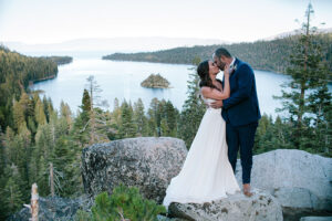 Kristi Simmons and Kaylan Worley enjoy a quiet moment after exchanging vows. Dress by Fabulous Frocks. Hair and makeup by RAH Hair Studio. Florals by Etsy. Photo by Courtney Aaron