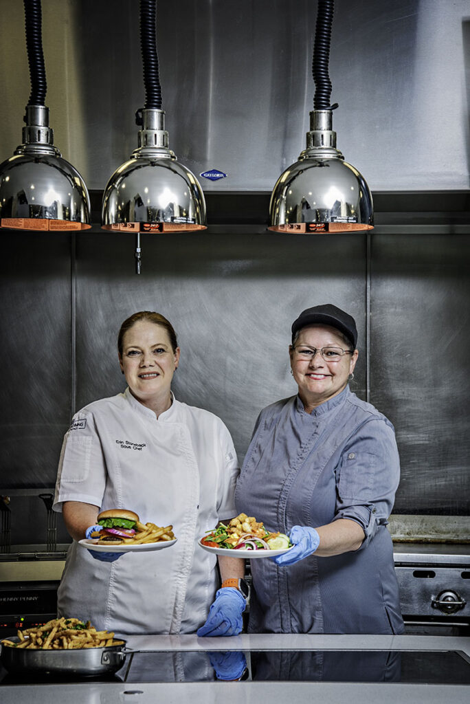 From left, residential sous chef Erin Stoneback and Daniela Dupkala, retail leader, are two of the women helping to elevate Nevada Dining for University of Nevada, Reno students