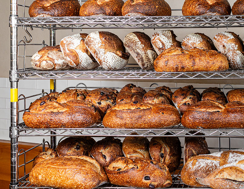 Freshly baked bread at Beloved's Bread in Reno, including raisin-walnut, olive, lemon rosemary, country, and focaccia. Photo by Olga Miller