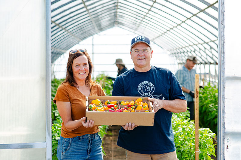 Jill Moe and Robert Holley oversee the Grow Organic Nevada program at Reno’s Desert Farming Initiative. Photo by Josiah Hassler