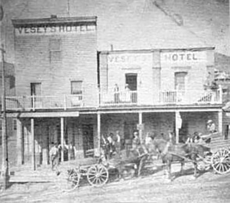 This undated photo shows Vesey’s Hotel with the original building and addition. Photo courtesy of Goldhillhotel.com