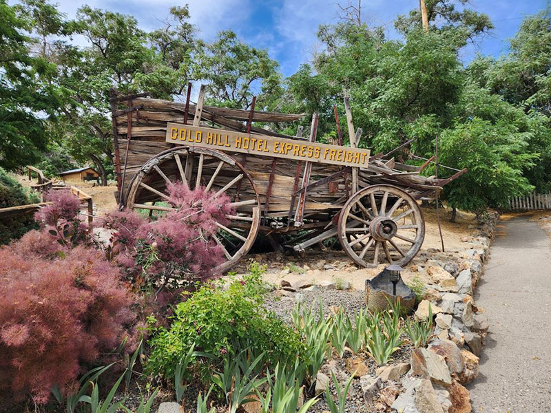 This historic wagon was restored with help from the 2023 Backing Historic Restaurants grant from the National Trust for Historic Preservation. Photo courtesy of Gold Hill Hotel