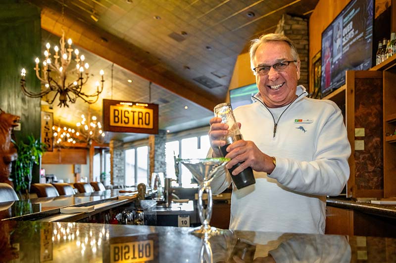 Jim Kazakov has been mixing up drinks at the Bear Trap Lounge & Bar in Stateline for 40 years