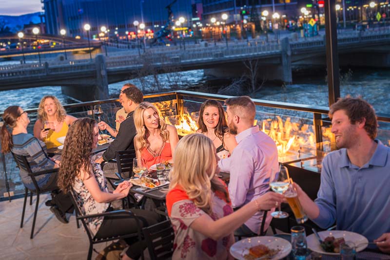 The patio at The Shore in Reno. Photo courtesy of Renaissance Reno Downtown Hotel