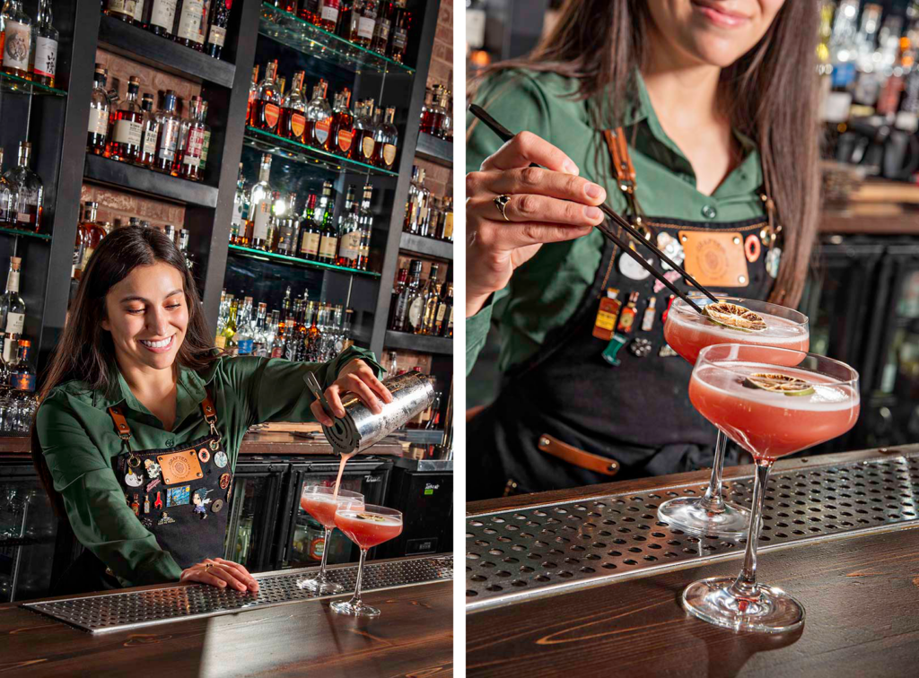 Bartender Celeste Esquivel prepares two Sandia skies mocktails at Grafted Whiskey & Wine Bar in South Reno. Photos by Donna Victor