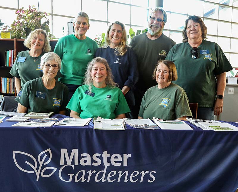 A group of master gardeners at the Master Gardeners Mobile Help Desk at the Spanish Springs Library. Photo by Lou Manna