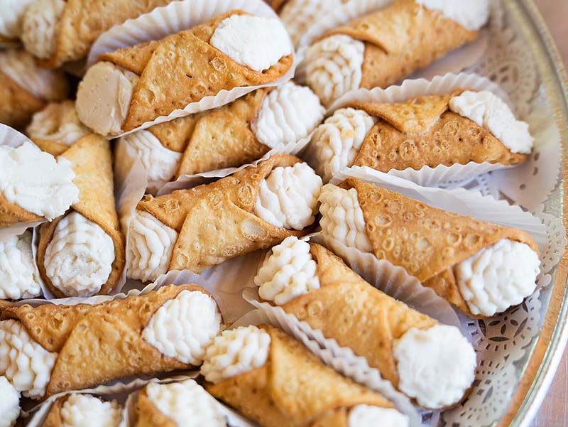 Cannoli filled with fresh impastata; Johnnie and Evie Sorrentino. Photo courtesy of Johnnie Sorrentino