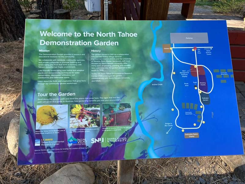 A map detailing features of the garden. Photo courtesy of University of Nevada, Reno College of Agriculture, Biotechnology & Natural Resources