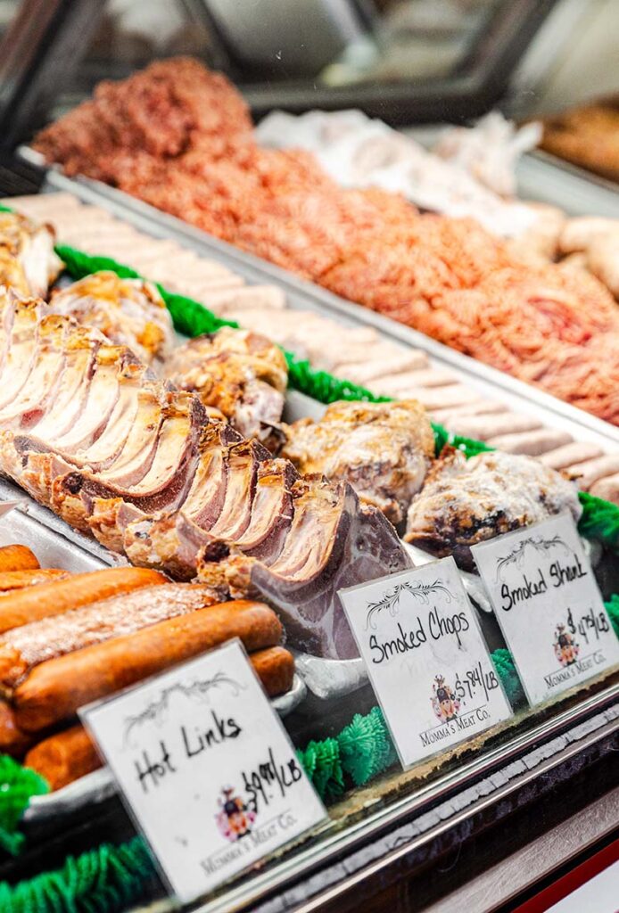 The bountiful meat counter at Momma’s Meat Co.