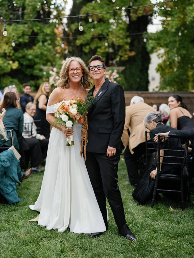 Copublishers Amanda Burden and Jaci Goodman in wedded bliss at The National Exchange Hotel in Nevada City