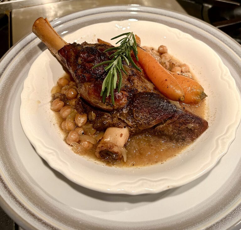 Roasted Lamb Shanks with Garbanzo Beans