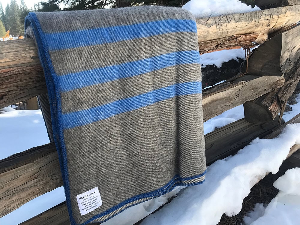Blanket made from Harvey-raised sheepโs wool