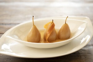 Pears in Brandy Syrup. Photo by Patrick Tregenza
