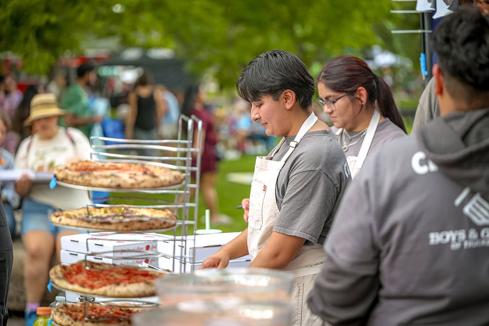 Alejandro Gonzalez prepares a customer's order