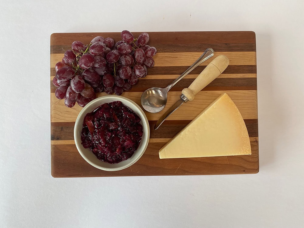 Cheese board with pear chutney