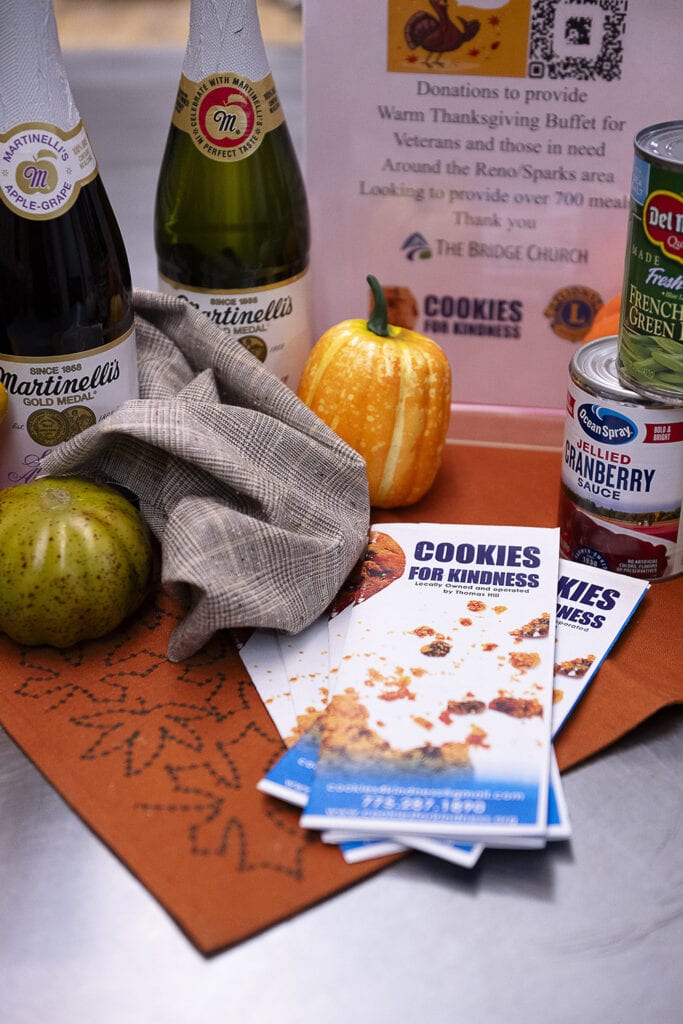 Thoughtful table settings and a satisfying meal make The Bridge Church Thanksgiving dinner a special one for the community. Photo by Mary Claire Bouchér

