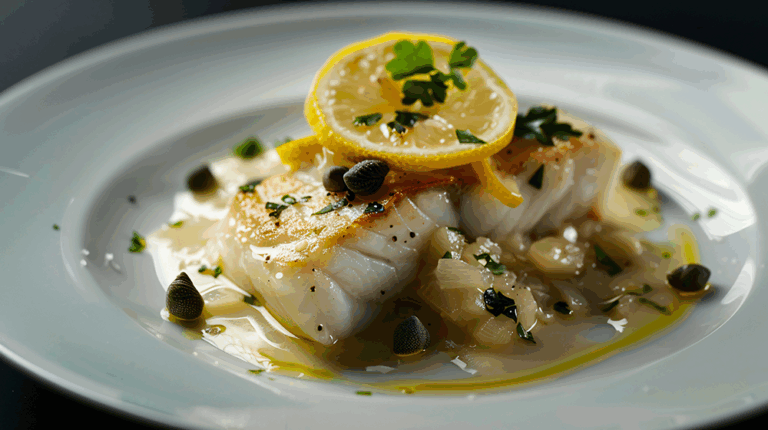 Baked Haddock with Lemon-Caper Sauce
