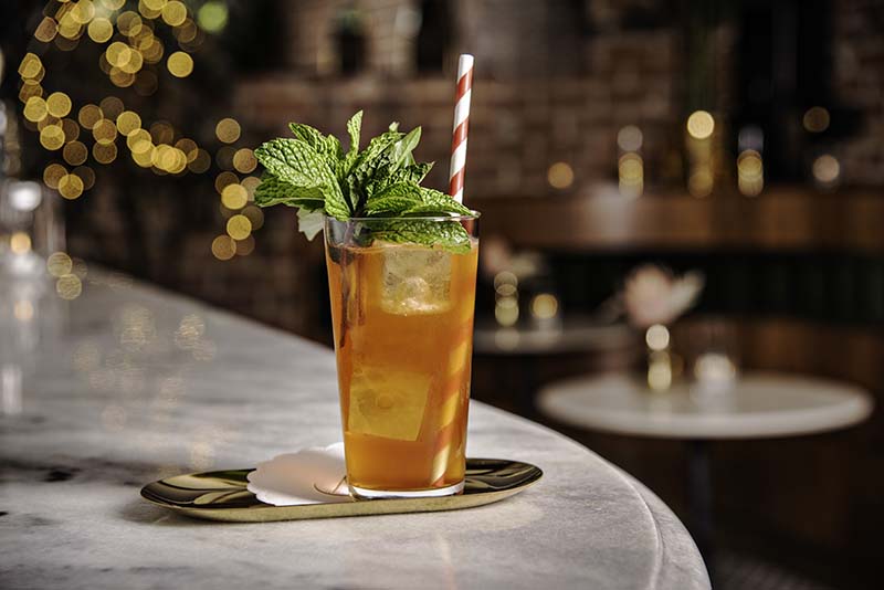 A Pimm’s cup cocktail at Amari in Midtown Reno. Photo by Donna Victor